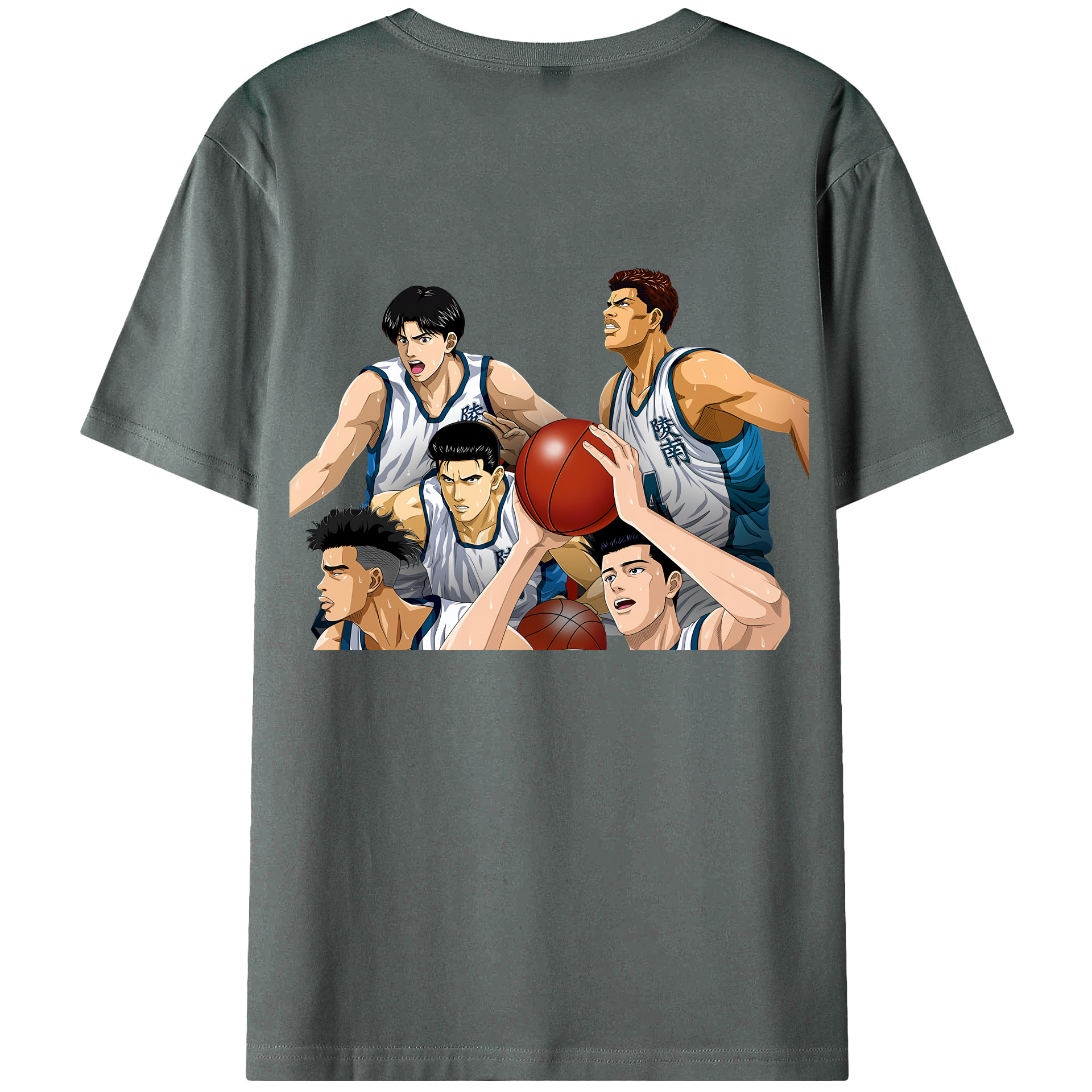（画像用） SLAM DUNK／スラムダンク 綿100％ メンズ半袖Tシャツ（バックプリント） 通気性